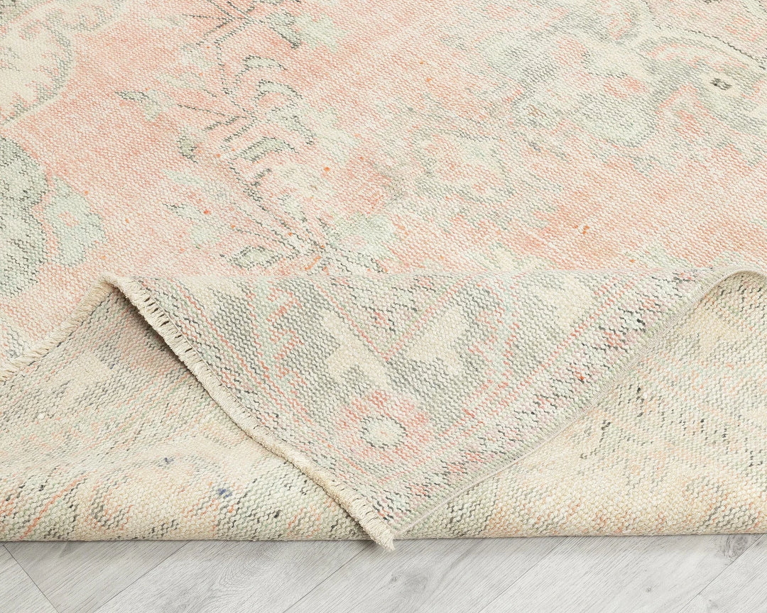 Pink Turkish Oushak Rug 5' 11" x 9' 6" Hand-Knotted | No. VR52469