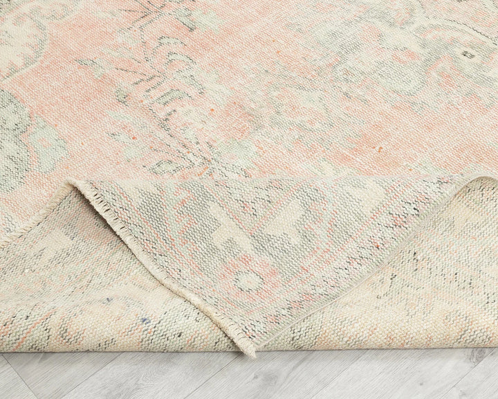 Pink Turkish Oushak Rug 5' 11" x 9' 6" Hand-Knotted | No. VR52469