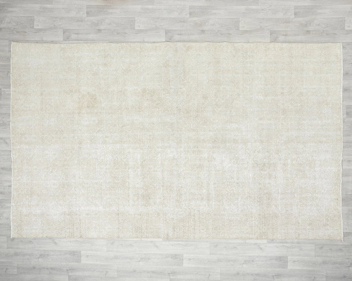Beige Turkish Oushak Rug 6'6" x 10'5" Hand-Knotted | No. VR52576