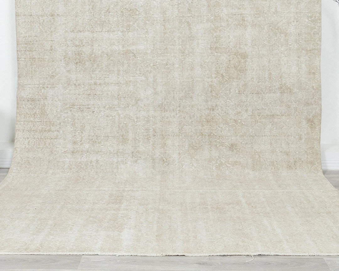 Beige Turkish Oushak Rug 6'6" x 10'5" Hand-Knotted | No. VR52576