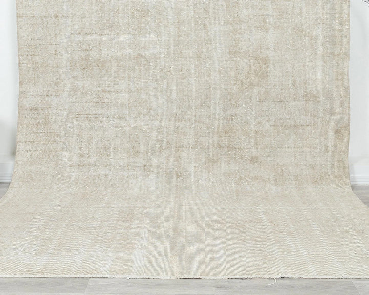 Beige Turkish Oushak Rug 6'6" x 10'5" Hand-Knotted | No. VR52576