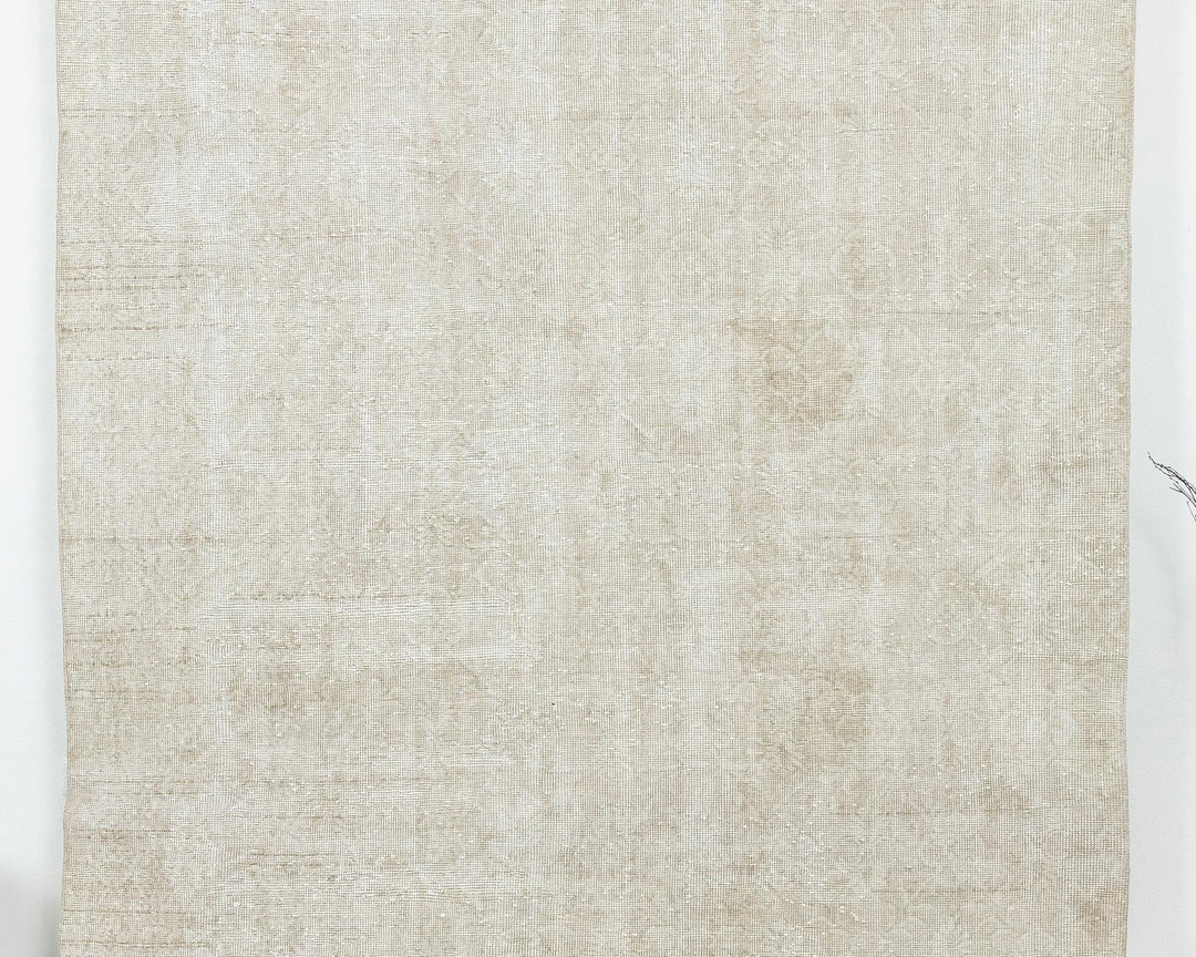Beige Turkish Oushak Rug 6'6" x 10'5" Hand-Knotted | No. VR52576