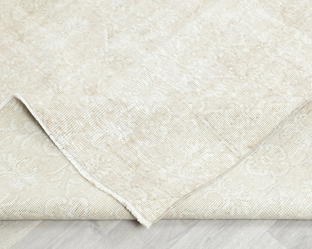 Beige Turkish Oushak Rug 6'6" x 10'5" Hand-Knotted | No. VR52576
