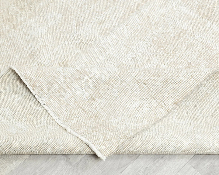 Beige Turkish Oushak Rug 6'6" x 10'5" Hand-Knotted | No. VR52576