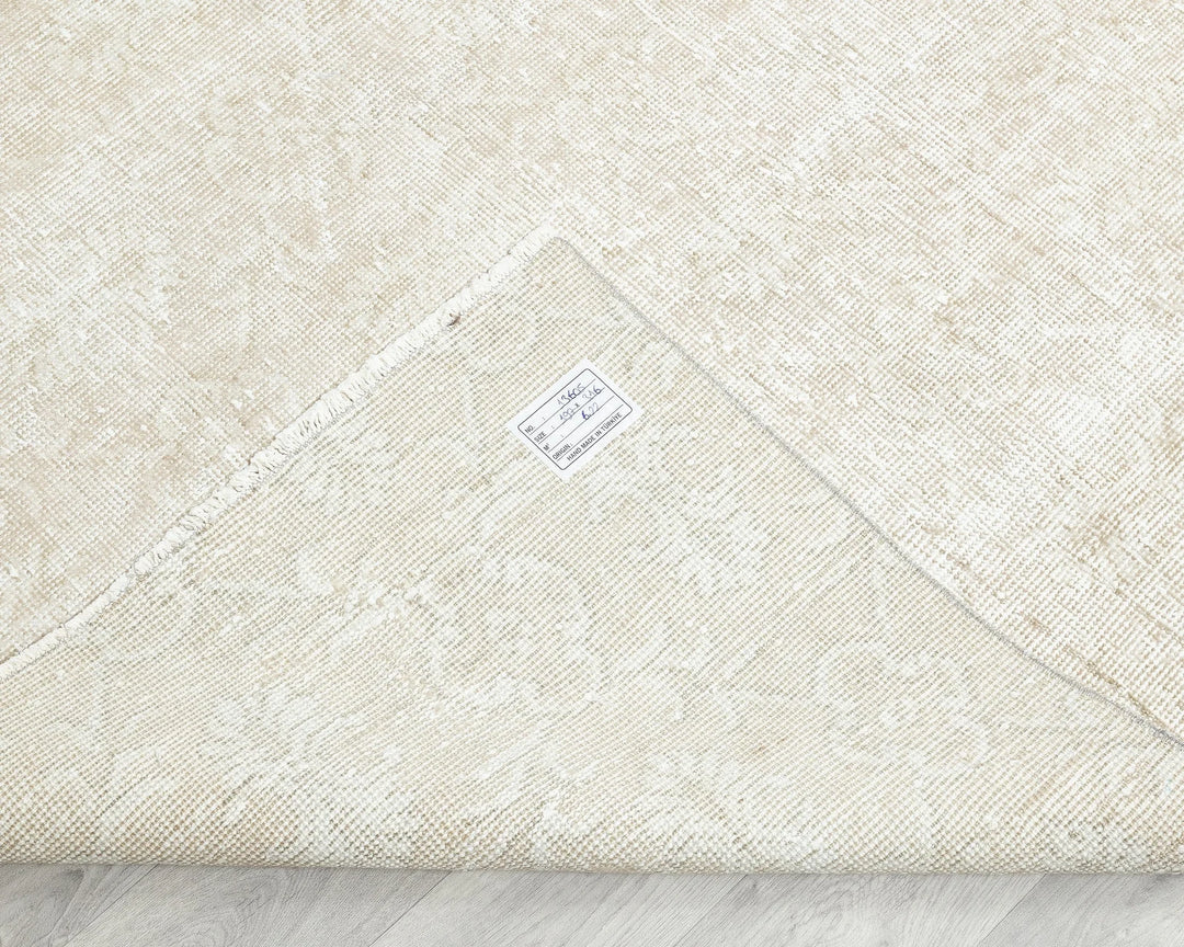 Beige Turkish Oushak Rug 6'6" x 10'5" Hand-Knotted | No. VR52576