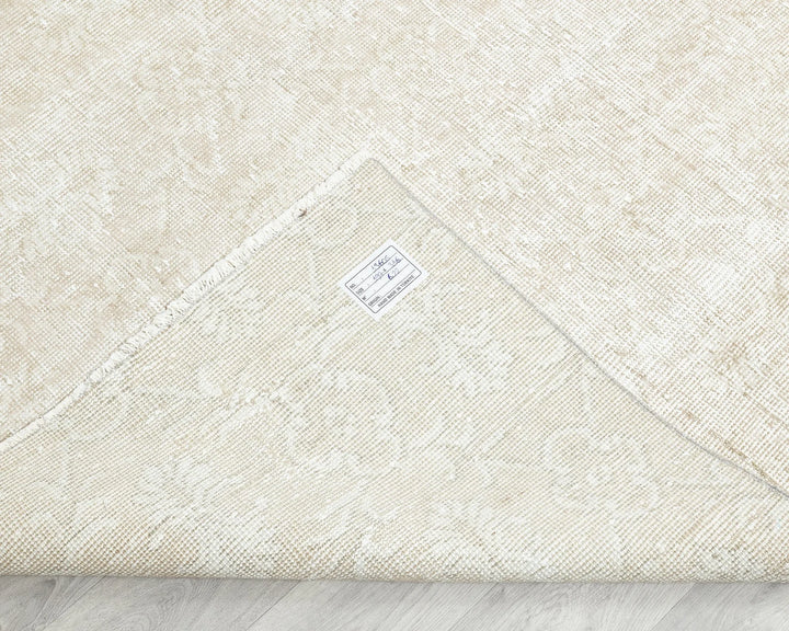 Beige Turkish Oushak Rug 6'6" x 10'5" Hand-Knotted | No. VR52576