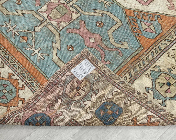 Multicolor Turkish Oushak Rug 5' 1" x 8' 2" Hand-Knotted reverse