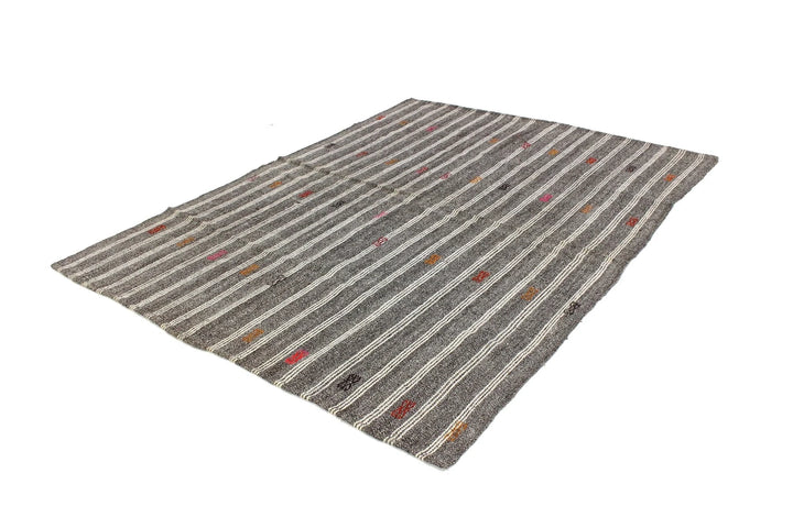 Gray Kilim Rug 6' 1" x 8' 3" | No. VR52917