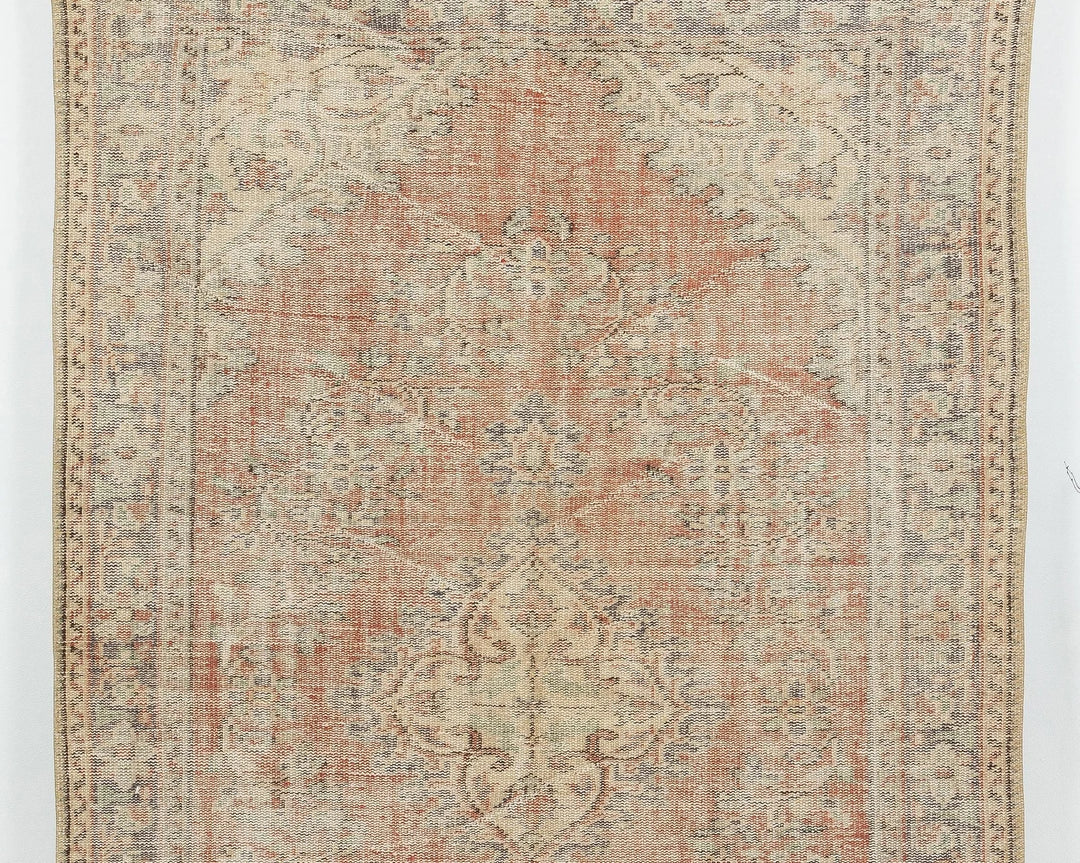 Green Turkish Oushak Rug 5' 7" x 8' 10" Hand-Knotted | No. VR52935