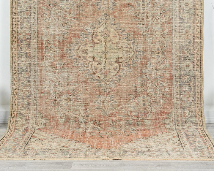 Green Turkish Oushak Rug 5' 7" x 8' 10" Hand-Knotted | No. VR52935