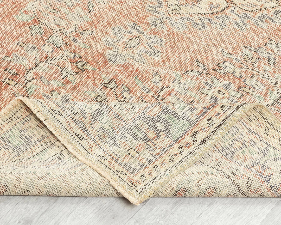 Green Turkish Oushak Rug 5' 7" x 8' 10" Hand-Knotted | No. VR52935
