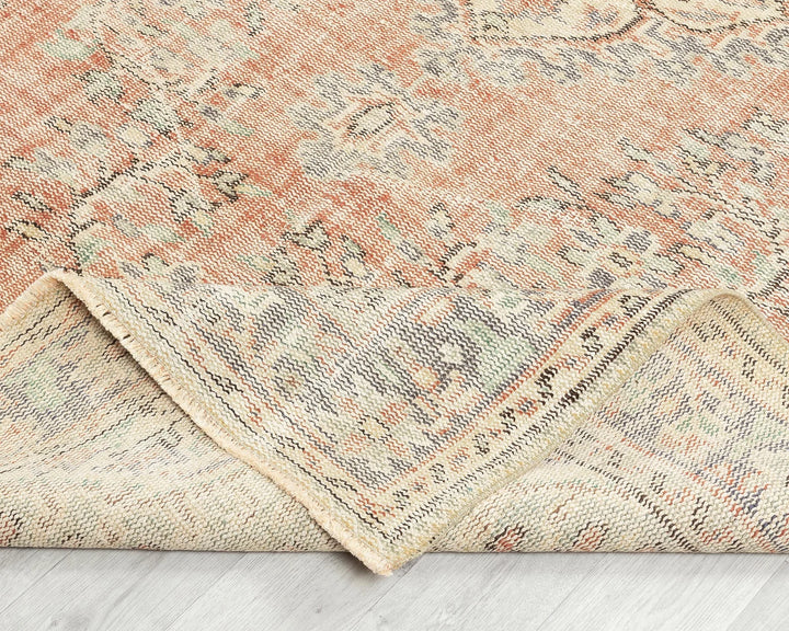 Green Turkish Oushak Rug 5' 7" x 8' 10" Hand-Knotted | No. VR52935
