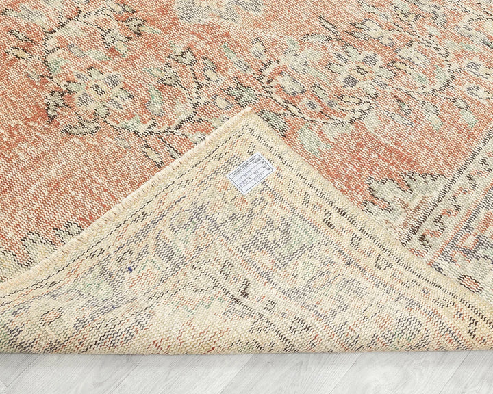 Green Turkish Oushak Rug 5' 7" x 8' 10" Hand-Knotted | No. VR52935