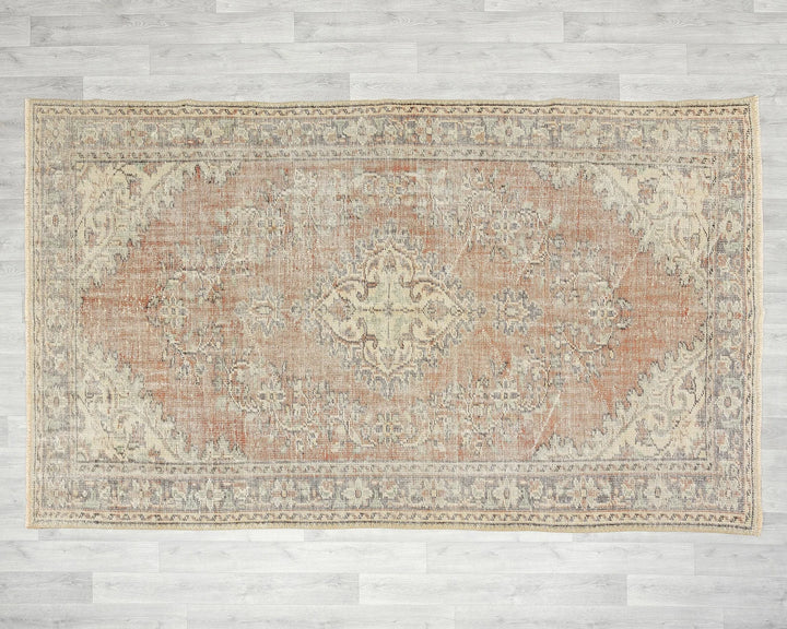 Green Turkish Oushak Rug 5' 7" x 8' 10" Hand-Knotted | No. VR52935