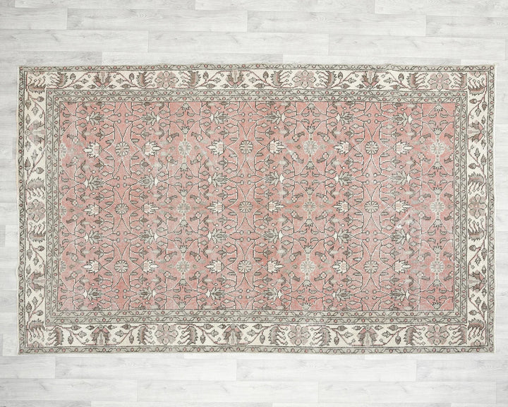 Red Turkish Oushak Rug 8' 8" x 5' 5" Hand-Knotted | No. VR52939