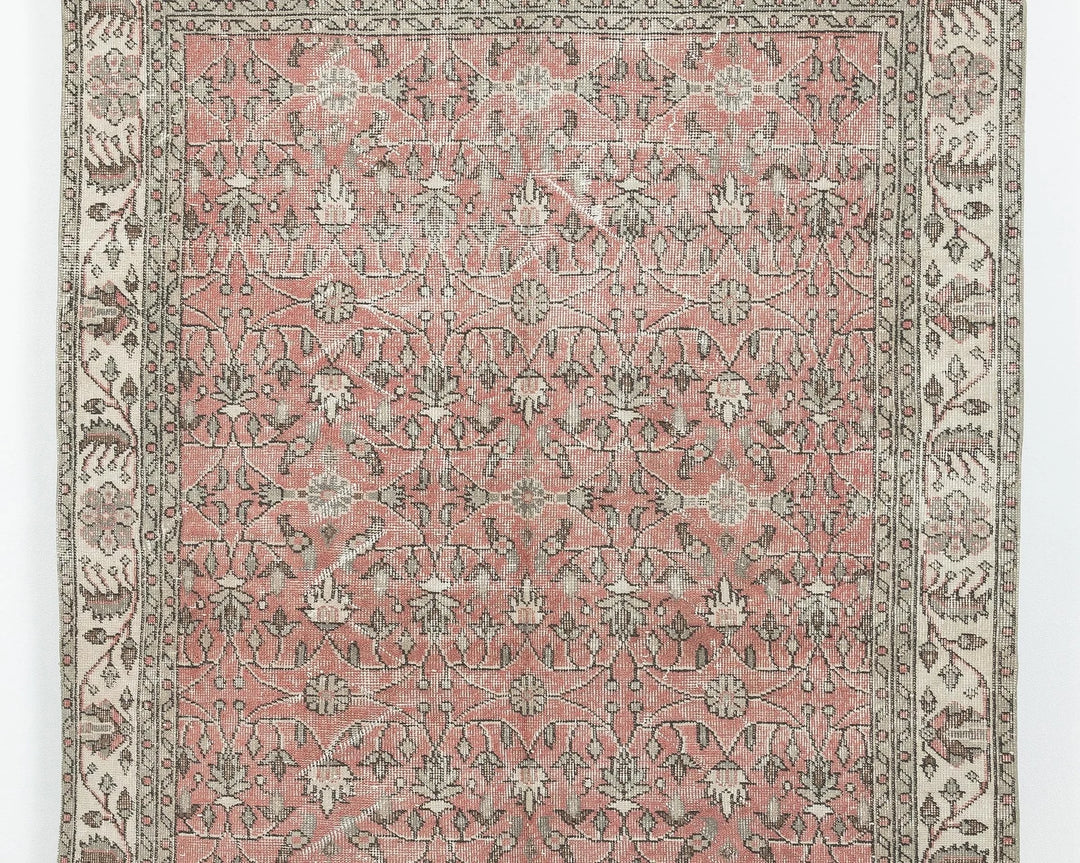 Red Turkish Oushak Rug 8' 8" x 5' 5" Hand-Knotted | No. VR52939