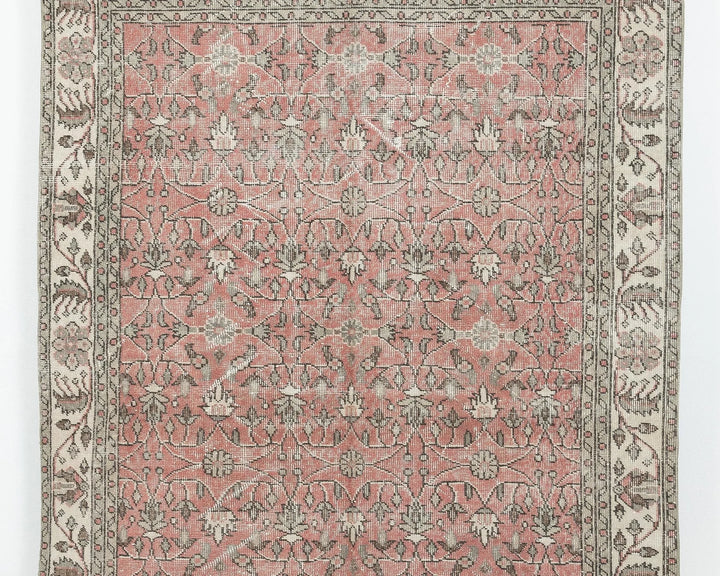 Red Turkish Oushak Rug 8' 8" x 5' 5" Hand-Knotted | No. VR52939