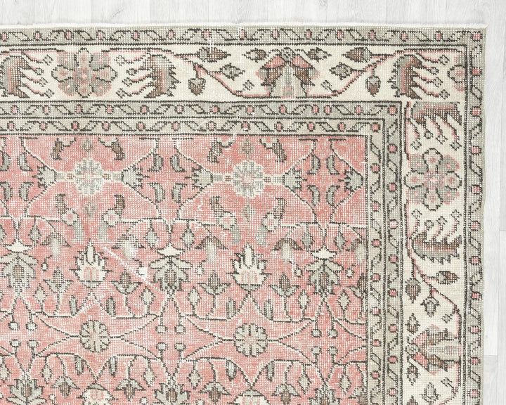 Red Turkish Oushak Rug 8' 8" x 5' 5" Hand-Knotted | No. VR52939