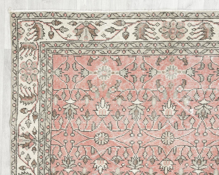 Red Turkish Oushak Rug 8' 8" x 5' 5" Hand-Knotted | No. VR52939