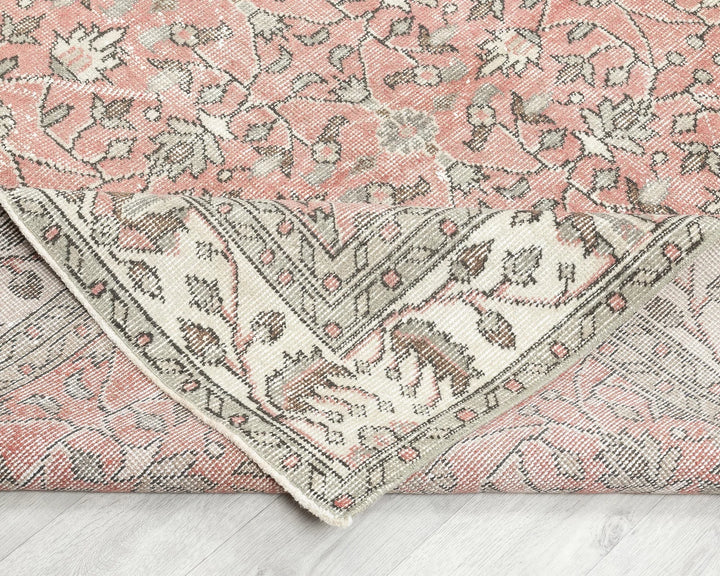 Red Turkish Oushak Rug 8' 8" x 5' 5" Hand-Knotted | No. VR52939