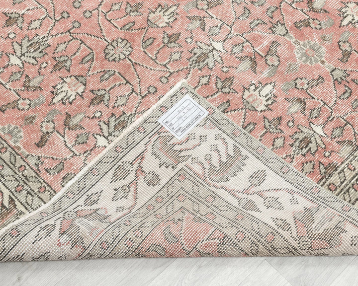 Red Turkish Oushak Rug 8' 8" x 5' 5" Hand-Knotted | No. VR52939
