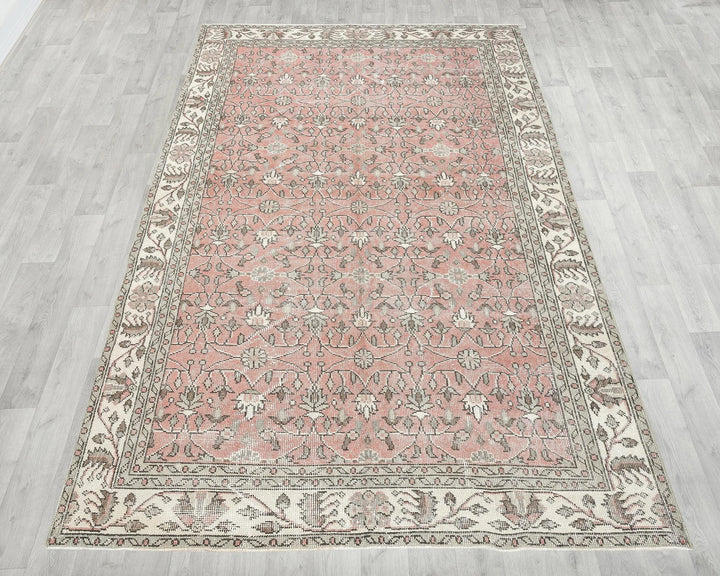 Red Turkish Oushak Rug 8' 8" x 5' 5" Hand-Knotted | No. VR52939