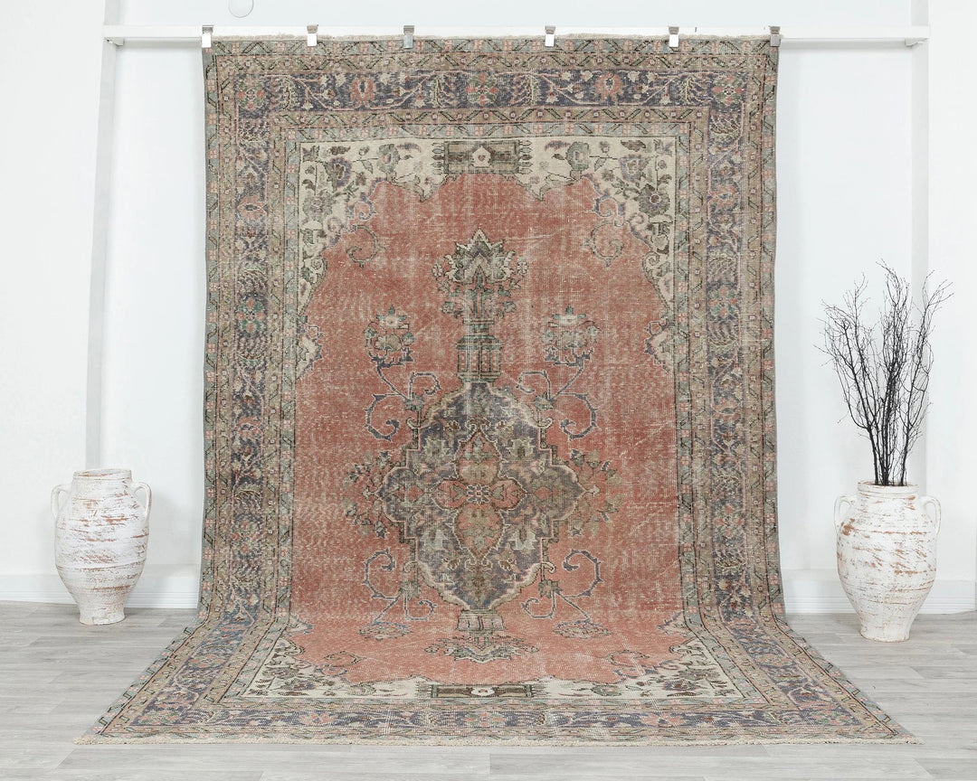 Multicolor Turkish Oushak Rug 10' 8" x 6' 11" Hand-Knotted | No. VR53162