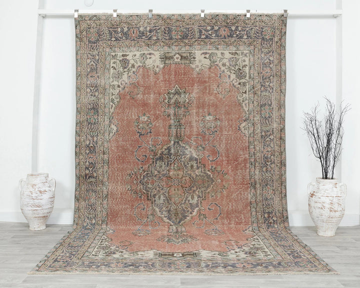 Multicolor Turkish Oushak Rug 10' 8" x 6' 11" Hand-Knotted | No. VR53162