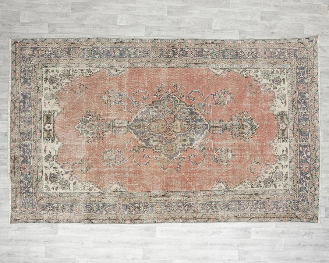 Multicolor Turkish Oushak Rug 10' 8" x 6' 11" Hand-Knotted | No. VR53162