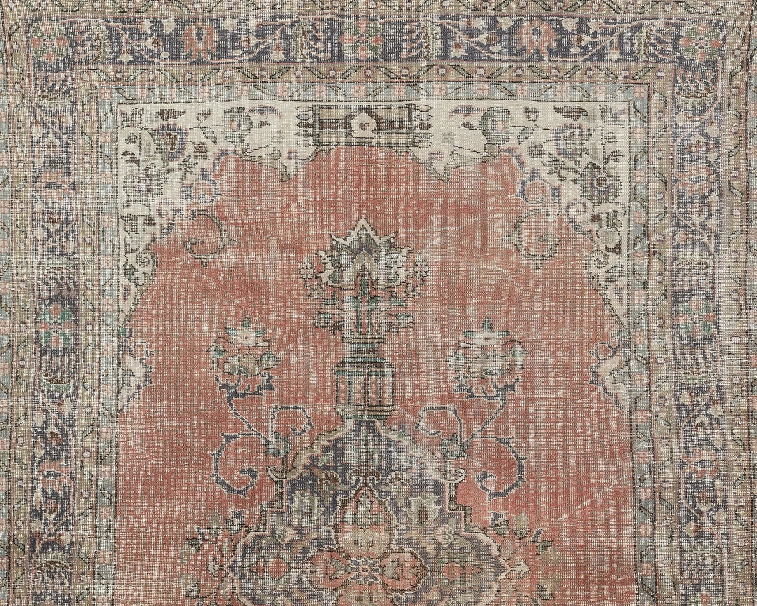 Multicolor Turkish Oushak Rug 10' 8" x 6' 11" Hand-Knotted | No. VR53162