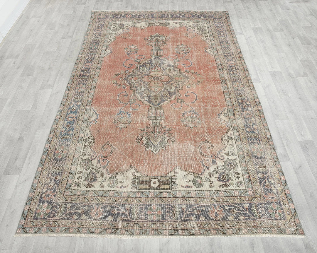 Multicolor Turkish Oushak Rug 10' 8" x 6' 11" Hand-Knotted | No. VR53162