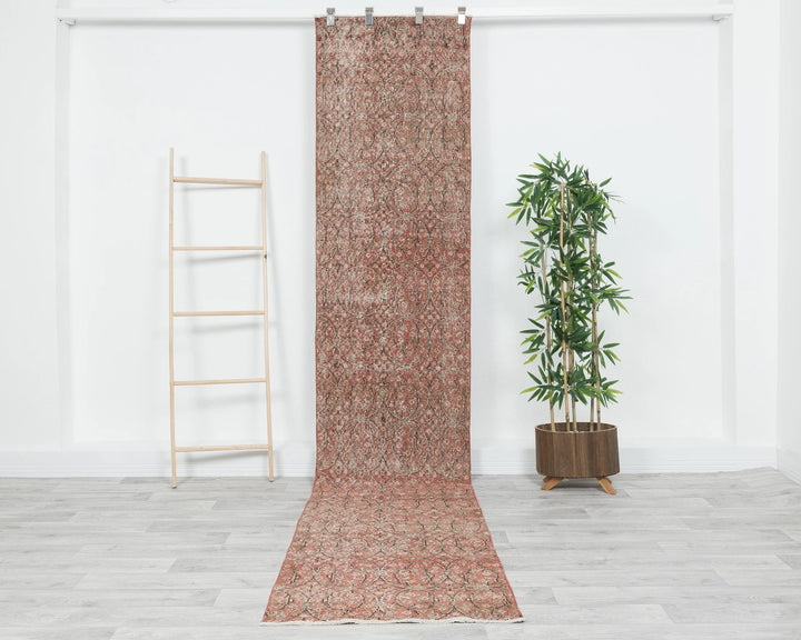 Orange Turkish Oushak Rug 2'4" x 11'1" Hand-Knotted | No. VR53190