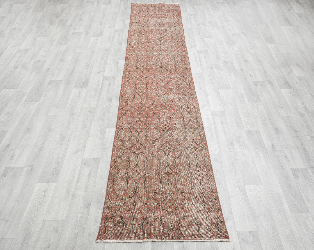Orange Turkish Oushak Rug 2'4" x 11'1" Hand-Knotted | No. VR53190