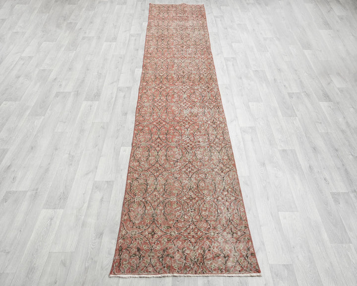 Orange Turkish Oushak Rug 2'4" x 11'1" Hand-Knotted | No. VR53190
