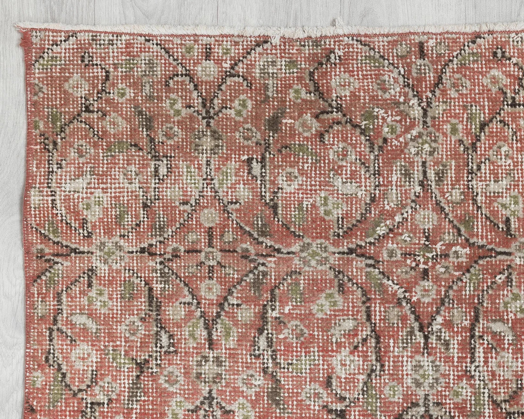 Orange Turkish Oushak Rug 2'4" x 11'1" Hand-Knotted | No. VR53190
