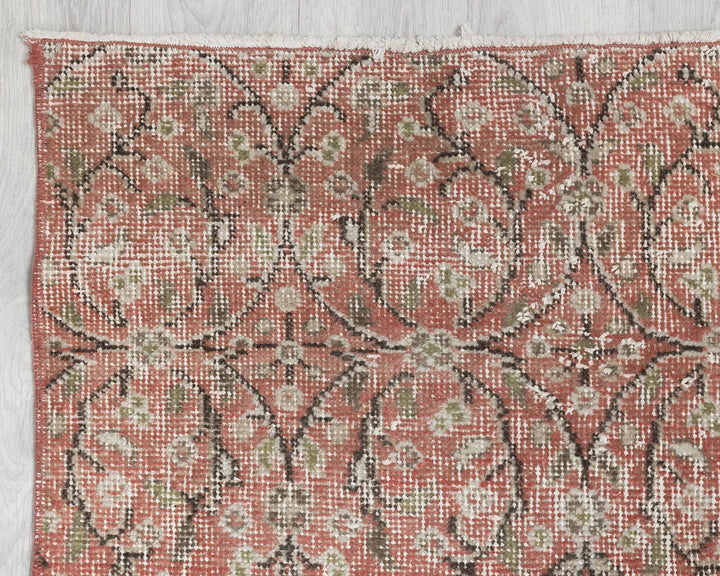 Orange Turkish Oushak Rug 2'4" x 11'1" Hand-Knotted | No. VR53190