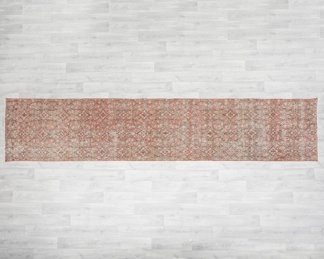 Orange Turkish Oushak Rug 2'4" x 11'1" Hand-Knotted | No. VR53190
