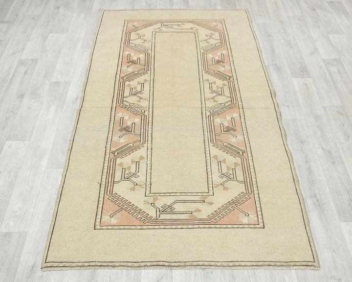 Beige Oushak Rug 3' 8" x 6' 7" | No. VR53229