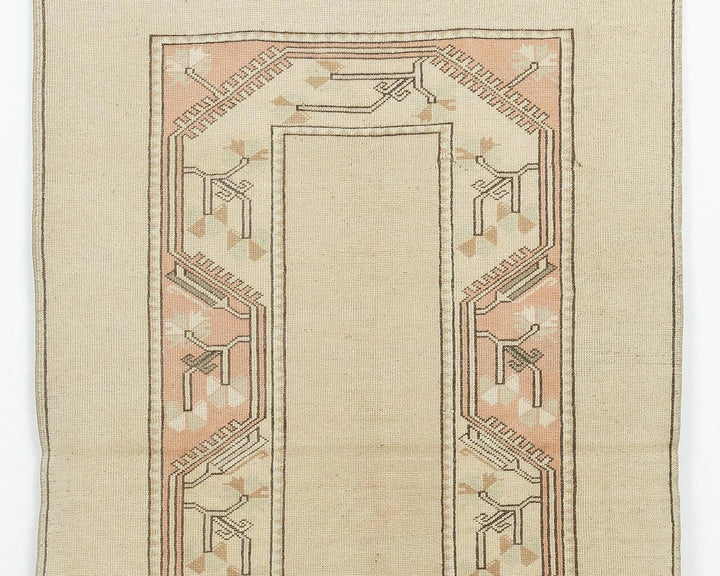 Beige Oushak Rug 3' 8" x 6' 7" | No. VR53229
