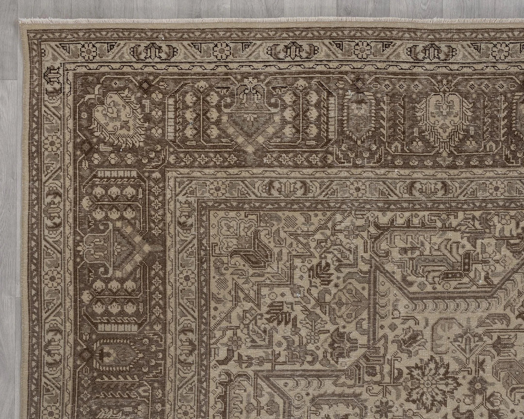 Multicolor Turkish Oushak Rug 11' x 13' 3" Hand-Knotted border