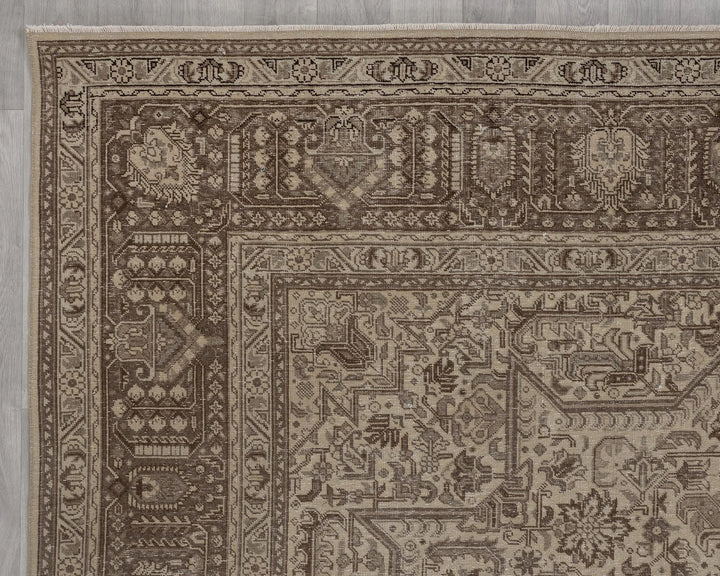 Multicolor Turkish Oushak Rug 11' x 13' 3" Hand-Knotted border