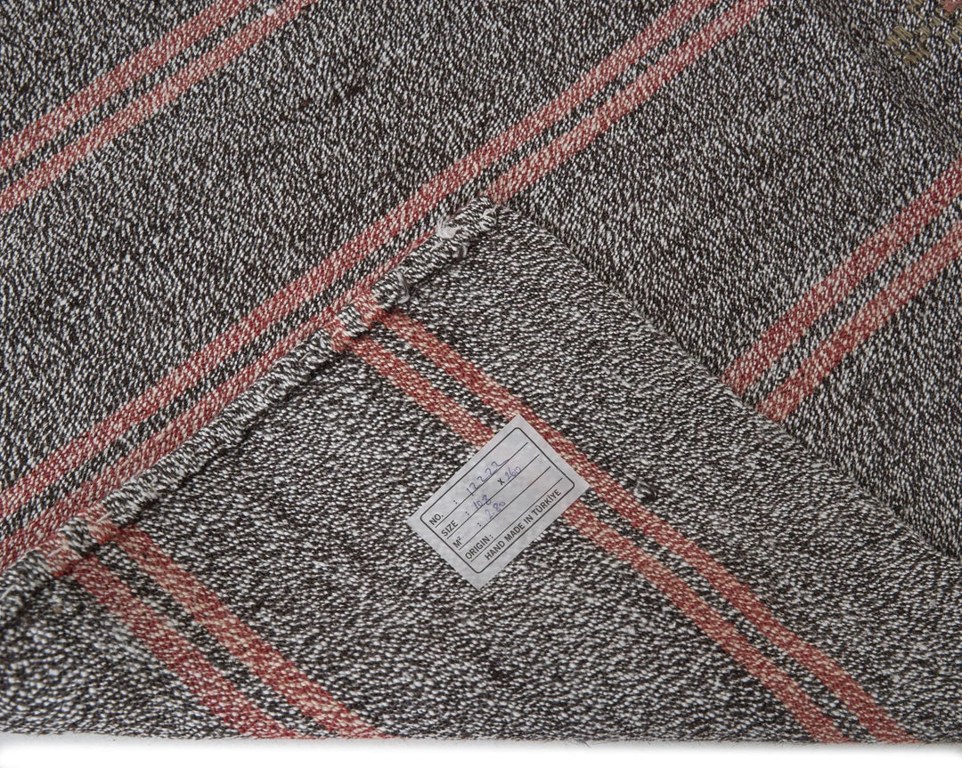 Gray Turkish Kilim Rug 3' 6" x 8' 6" Flat-Weave | No. VR53303