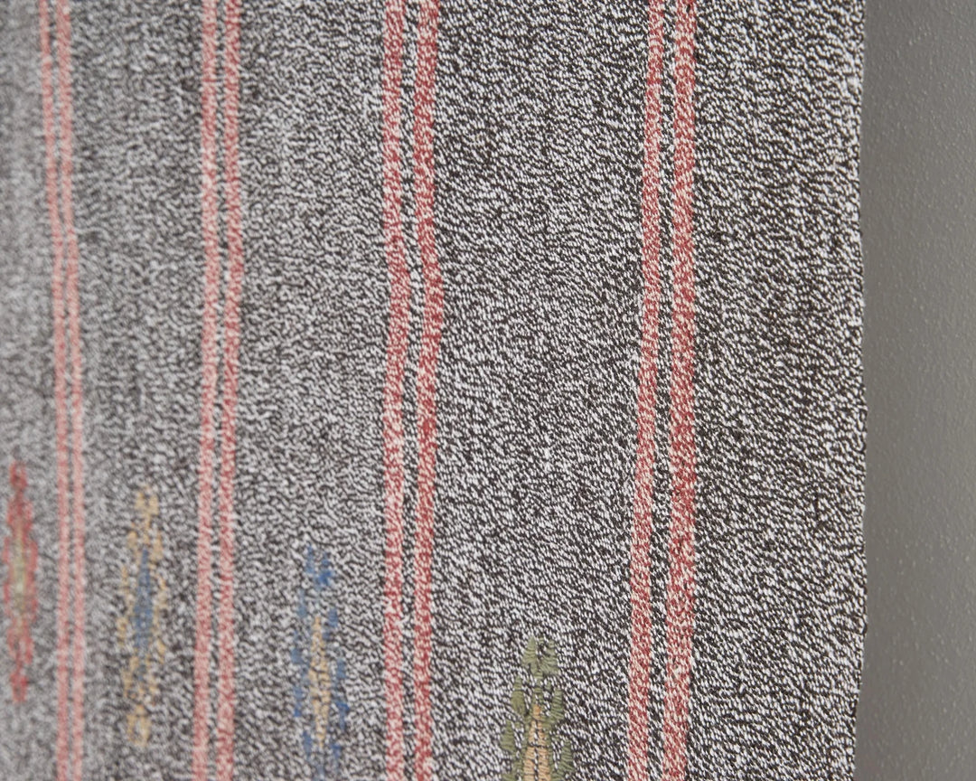Gray Turkish Kilim Rug 3' 6" x 8' 6" Flat-Weave | No. VR53303