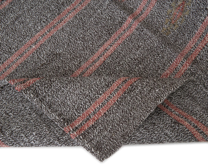 Gray Turkish Kilim Rug 3' 6" x 8' 6" Flat-Weave | No. VR53303