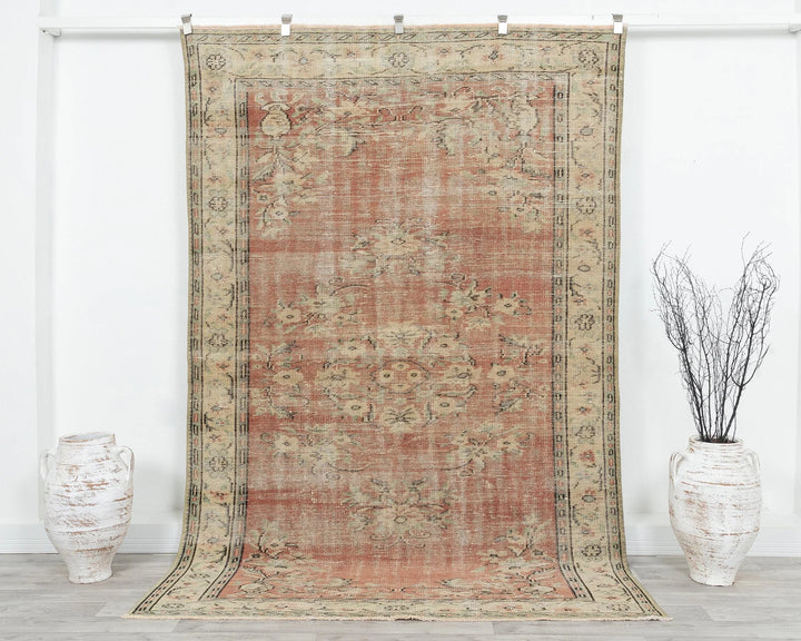 Multicolor Turkish Oushak Rug 5' 7" x 8' 2" Hand-Knotted | No. VR53362