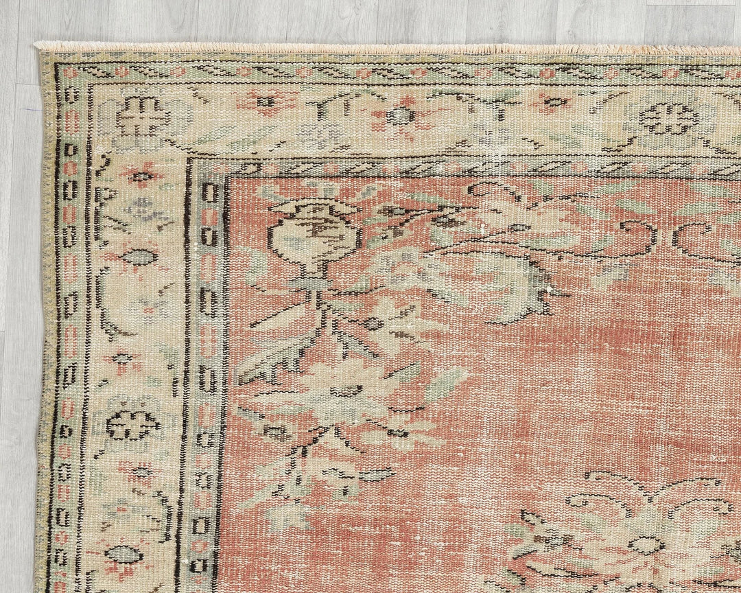 Multicolor Turkish Oushak Rug 5' 7" x 8' 2" Hand-Knotted | No. VR53362