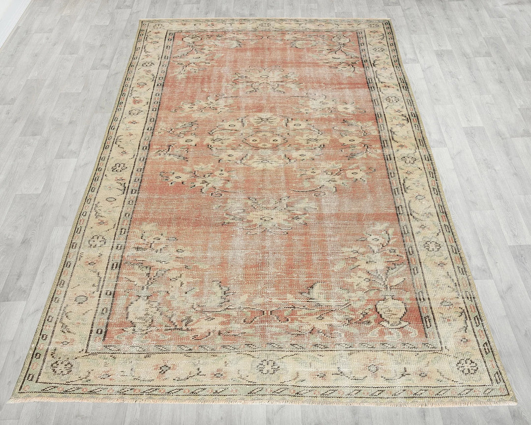 Multicolor Turkish Oushak Rug 5' 7" x 8' 2" Hand-Knotted | No. VR53362