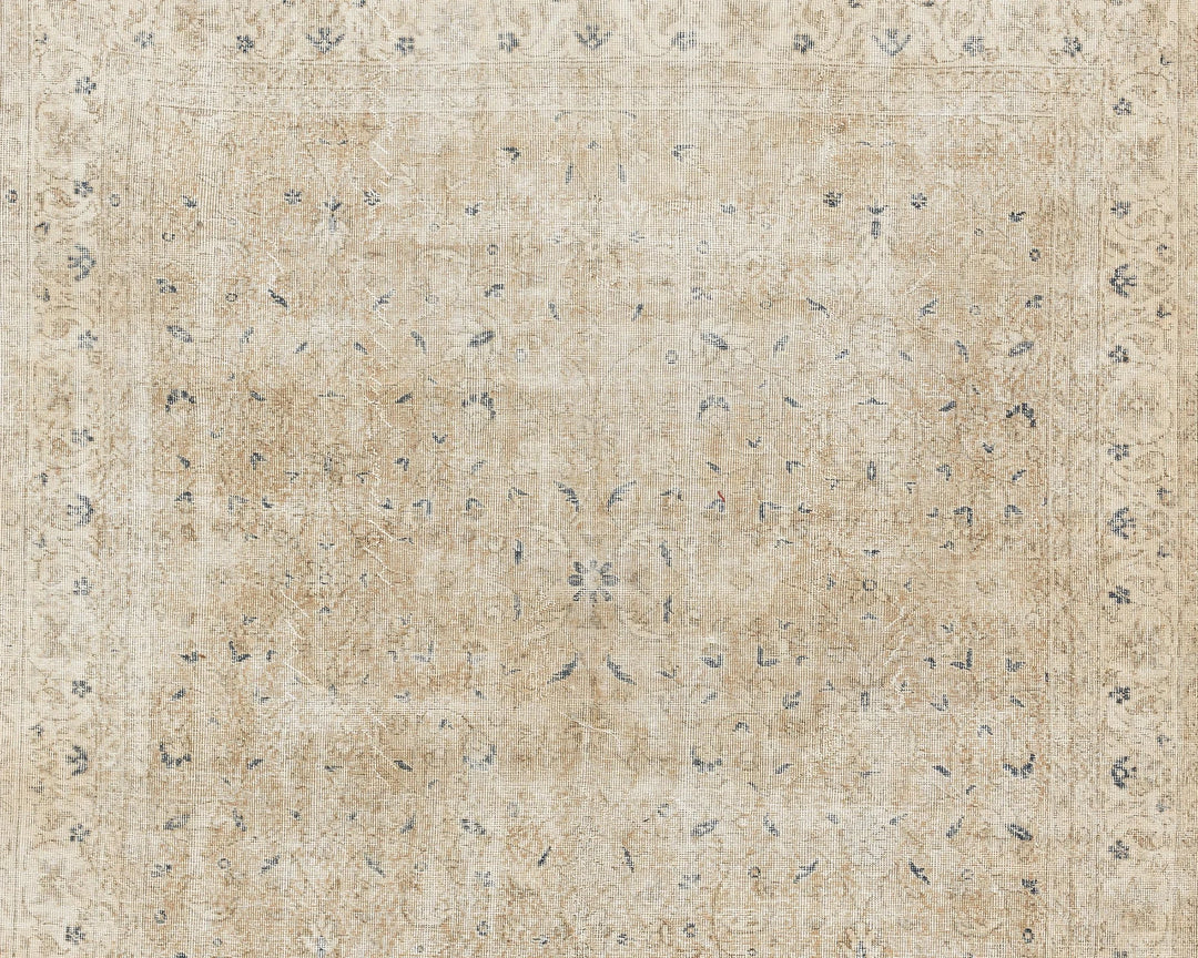 Beige Turkish Oushak Rug 6' 11" x 10' 1" Hand-Knotted | No. VR53439