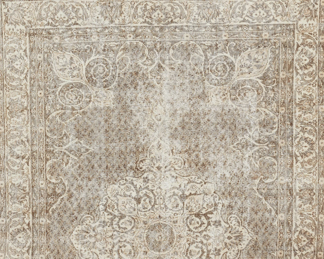 Beige Turkish Oushak Rug 6' 11" x 10' 1" Hand-Knotted | No. VR53439