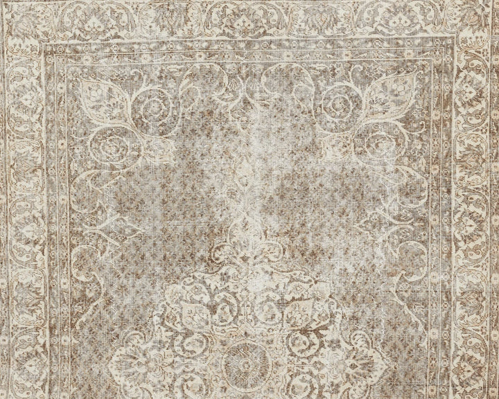 Beige Turkish Oushak Rug 6' 11" x 10' 1" Hand-Knotted | No. VR53439